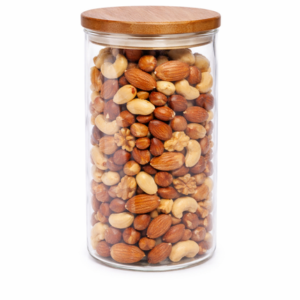 Glazen bewaarpot met bamboe deksel – 950 ml